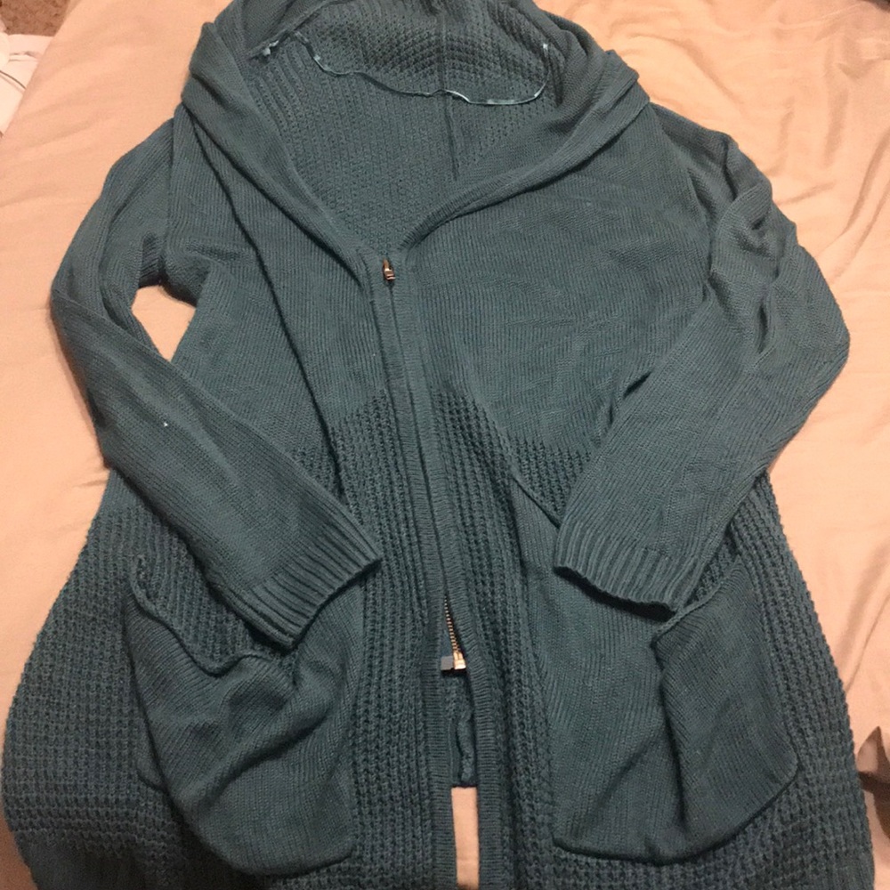 Slouchy oversized zip up cardigan